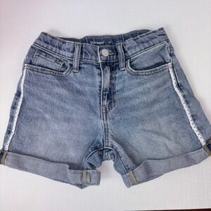 Old Navy Girls Denim Jean Shorts Size 10 High-Rise Built-In Tough‎ Cuffed